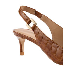 L.K. Bennett Lettie Tan Leather Slingback Open Courts